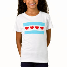 Chicago-Herz-Flaggen-KinderT - Shirt