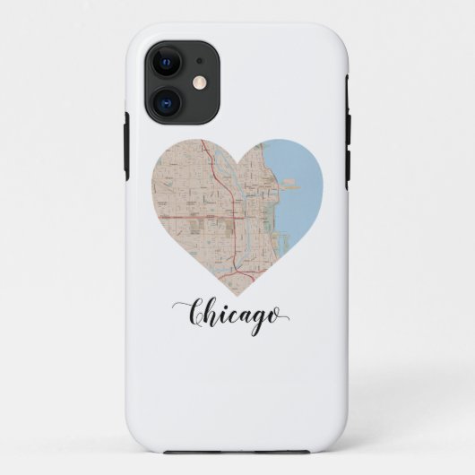Chicago-Herz-Karte Case-Mate iPhone Hülle (Rückseite)