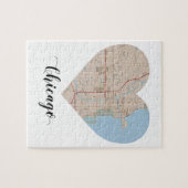 Chicago-Herz-Karte Puzzle (Horizontal)