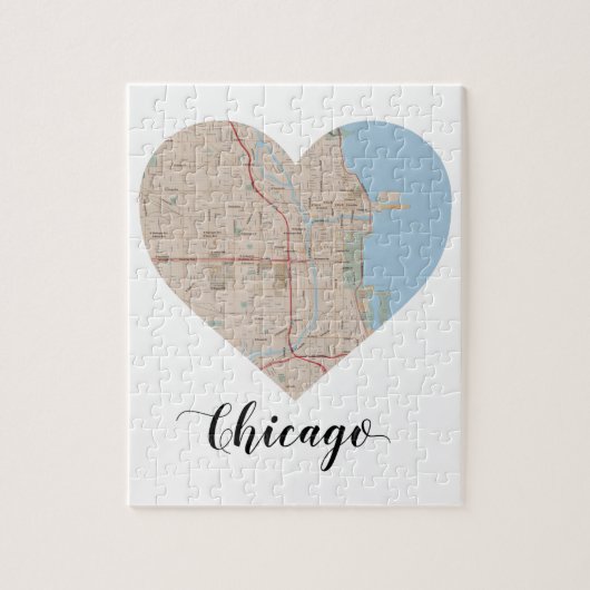 Chicago-Herz-Karte Puzzle (Vertikal)