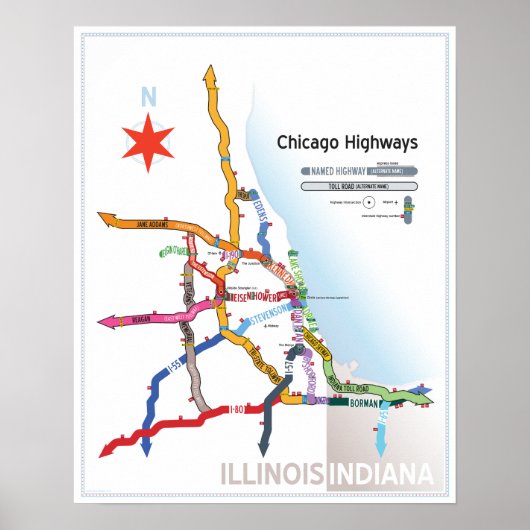 Chicago Highways Poster (Vorne)