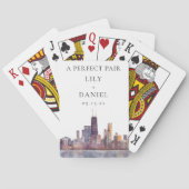Chicago Hochzeit Perfektes Paar Geschenk Spielkarten (Rückseite)