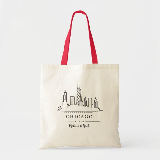 Chicago-Hochzeits-Willkommens-Tasche Tragetasche (Vorne)