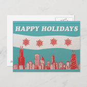 Chicago Holiday Post Card Feiertagspostkarte (Vorne/Hinten)