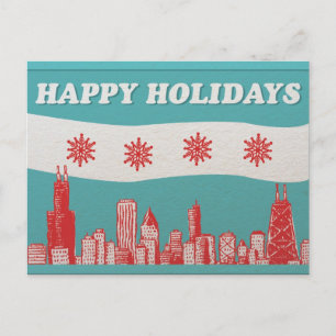 Chicago Holiday Post Card Feiertagspostkarte