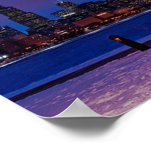 Chicago Holiday Skyline Poster (Ecke)