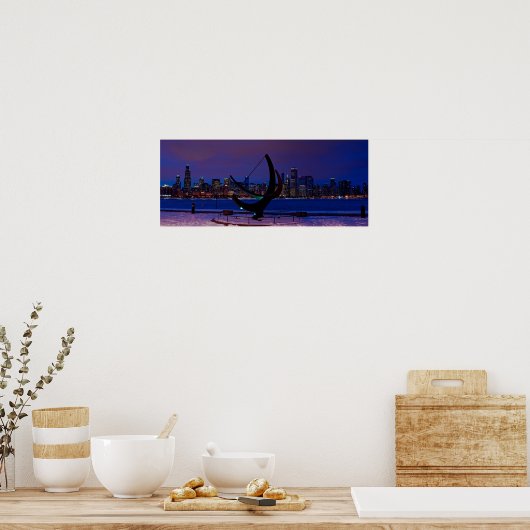 Chicago Holiday Skyline Poster (Küche)