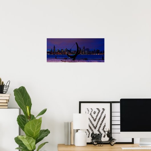 Chicago Holiday Skyline Poster (Heimbüro)