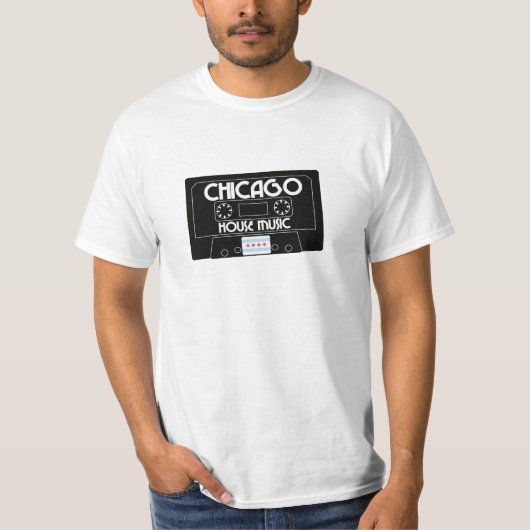 Chicago House Music Cassette (schwarz) T-Shirt (Vorderseite)