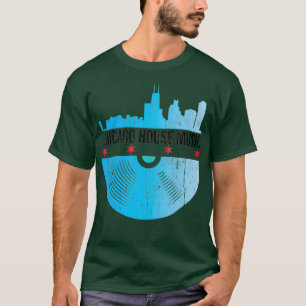 Chicago House Music - Skyline Vinyl Record DJ T-Shirt