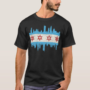 Chicago House Music Vintag DJ EDM Flag Skyline Pa T-Shirt