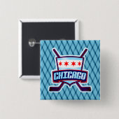 Chicago Ice Hockey Flag Button (Vorne & Hinten)