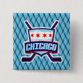 Chicago Ice Hockey Flag Button (Vorderseite)