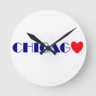 Chicago ich liebe dich runde wanduhr