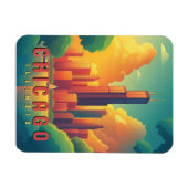 Chicago Iconic Skyline & Lake Michigan Magnet (Horizontal)