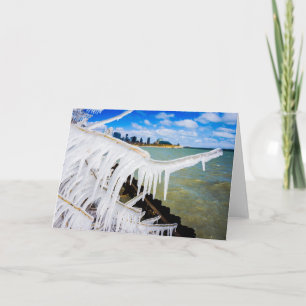 Chicago icy skyline greeting card karte