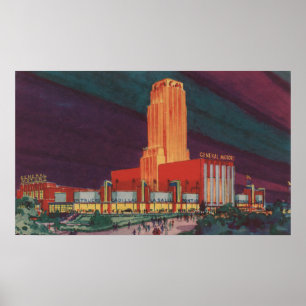 Chicago, IL - Ansicht General Motorss Buildin Poster