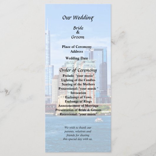 Chicago IL - Aussicht Vom Lake Michigan Programm (Vorderseite)