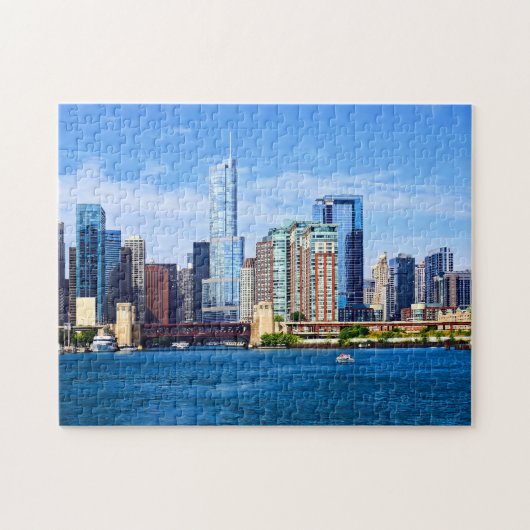 Chicago IL - Aussicht Vom Lake Michigan Puzzle (Horizontal)