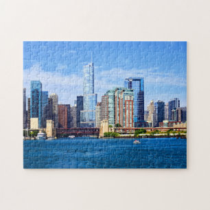 Chicago IL - Blick auf den Michigansee Puzzle