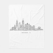Chicago IL Cityscape Illustration Fleecedecke (Vorderseite)