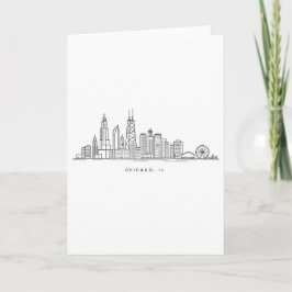 Chicago IL Cityscape Illustration Karte