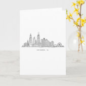 Chicago IL Cityscape Illustration Karte (Gelbe Blume)