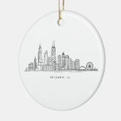 Chicago IL Cityscape Illustration Keramik Ornament (Links)
