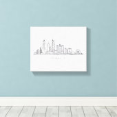 Chicago IL Cityscape Illustration Leinwanddruck (Insitu (Holzboden))