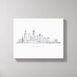 Chicago IL Cityscape Illustration Leinwanddruck