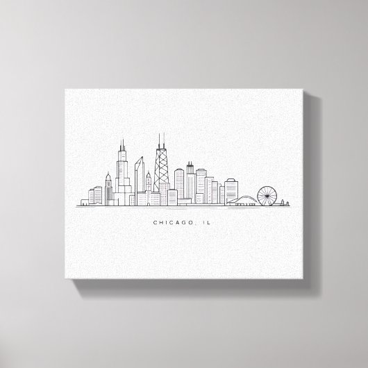 Chicago IL Cityscape Illustration Leinwanddruck (Vorderseite)