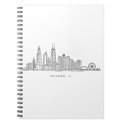 Chicago IL Cityscape Illustration Notizblock (Vorderseite)