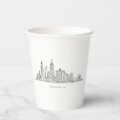 Chicago IL Cityscape Illustration Pappbecher (Vorderseite)