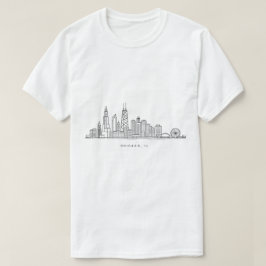 Chicago IL Cityscape Illustration T-Shirt