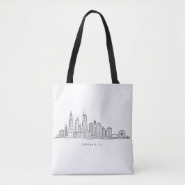 Chicago IL Cityscape Illustration Tasche