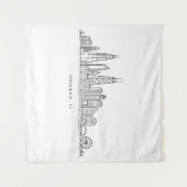 Chicago IL Cityscape Illustration Wandteppich (Vorderseite (Horizontal))
