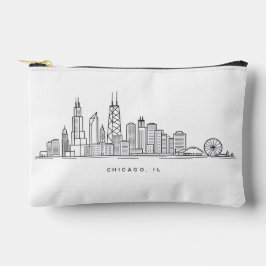 Chicago IL Cityscape Illustration Zubehörtasche