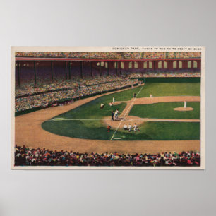Chicago, IL - Comiskey Park, Zuhause Plate, Baseba Poster