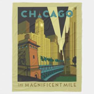 Chicago, IL - Die Magnificent Mile Fleecedecke