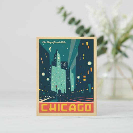 Chicago, IL - Die prächtige Meile 2 Postkarte (Stehend Vorderseite)