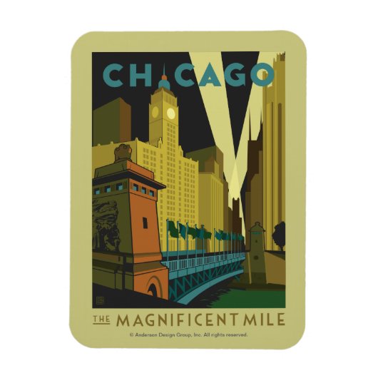 Chicago, IL - Die prächtige Meile Magnet (Vertikal)