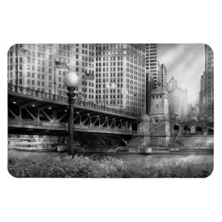 Chicago, IL - DuSable Bridge, Baujahr 1920 - BW Magnet