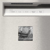 Chicago, IL - DuSable Bridge, Baujahr 1920 - BW Magnet (In Situ (Geschirrspüler))