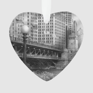 Chicago, IL - DuSable Bridge, Baujahr 1920 - BW Ornament