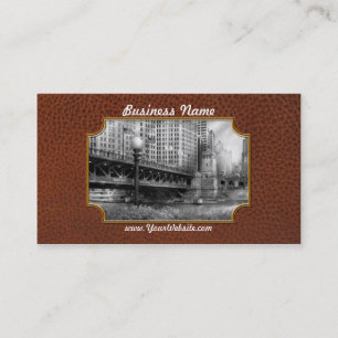 Chicago, IL - DuSable Bridge, Baujahr 1920 - BW Visitenkarte