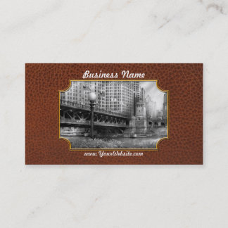 Chicago, IL - DuSable Bridge, Baujahr 1920 - BW Visitenkarte