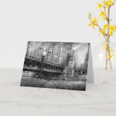 Chicago, IL - DuSable Bridge built in 1920 - BW Karte (Gelbe Blume)