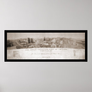 Chicago, IL Fire Foto 1871 Poster