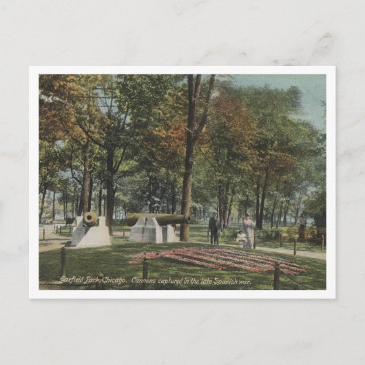 Chicago IL, Garfield Park, Cannons, 1910 Postkarte (Vorderseite)
