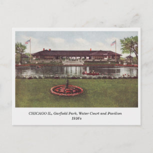 Chicago IL, Garfield Park, Water Court 1910er Jahr Postkarte